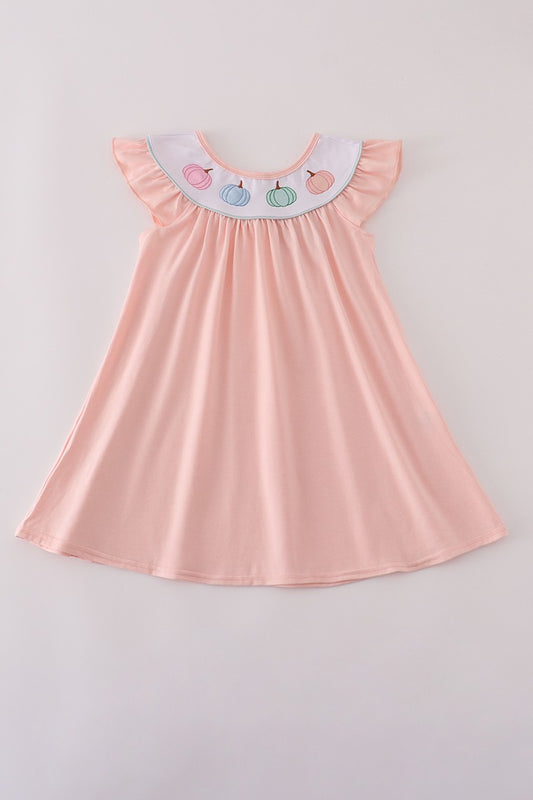 Pumpkin Embroidered Dress