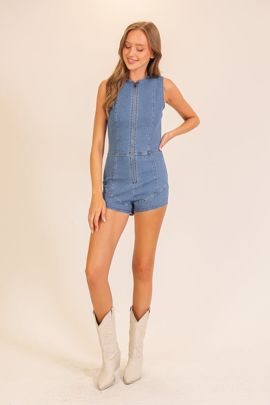 Denim Romper