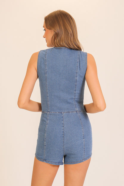 Denim Romper
