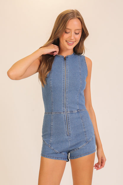 Denim Romper