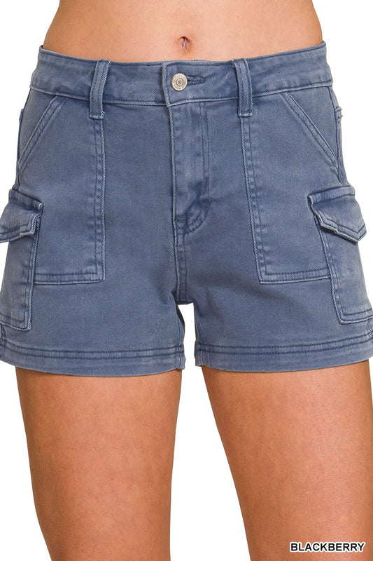 ZENANA- Utility Pocket Shorts