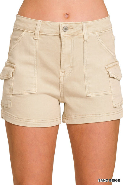 ZENANA- Utility Pocket Shorts