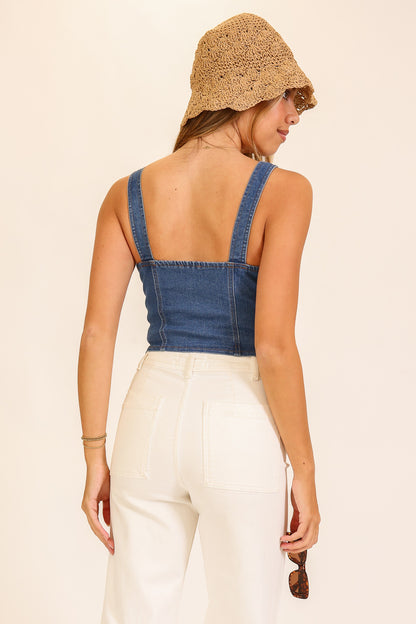 Rodeo Romance Denim Corset Ves
