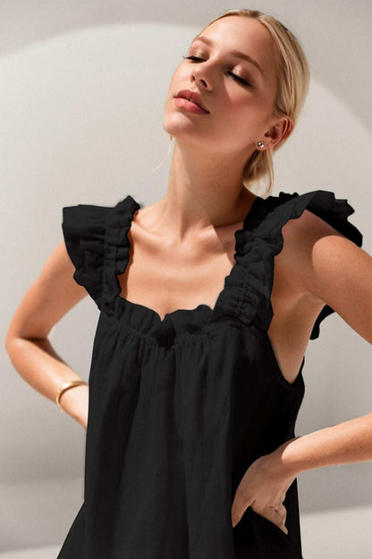 Summer Ruffle Tank And Shorts Matching Set