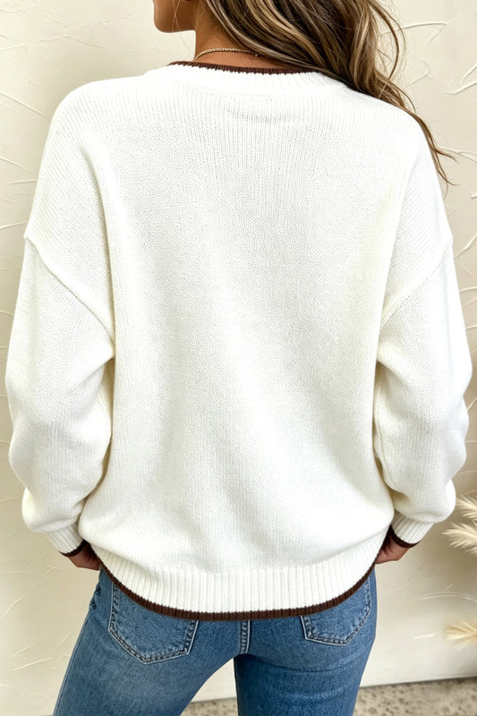 Fall Halloween Pumpkin Pattern Pullover Sweater - back view