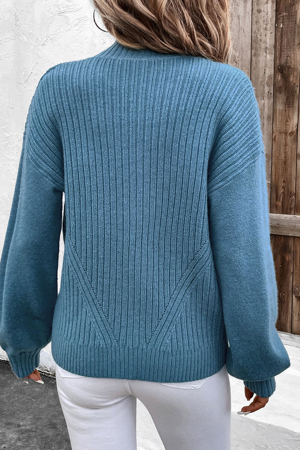 Peacock Blue Zip Up Long Sleeve Cardigan