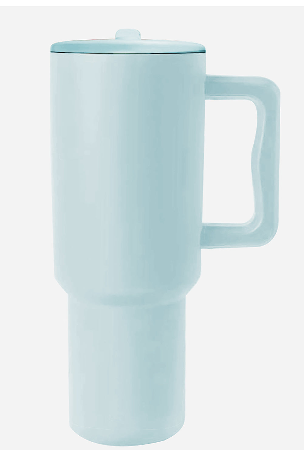 Mist Blue Frosted Stainless Handle Large Vacuum Cup with Straw 1200ml