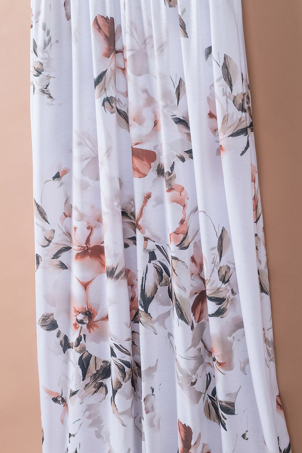 White Boho Stripes & Floral Print Floor Length Tank Dress