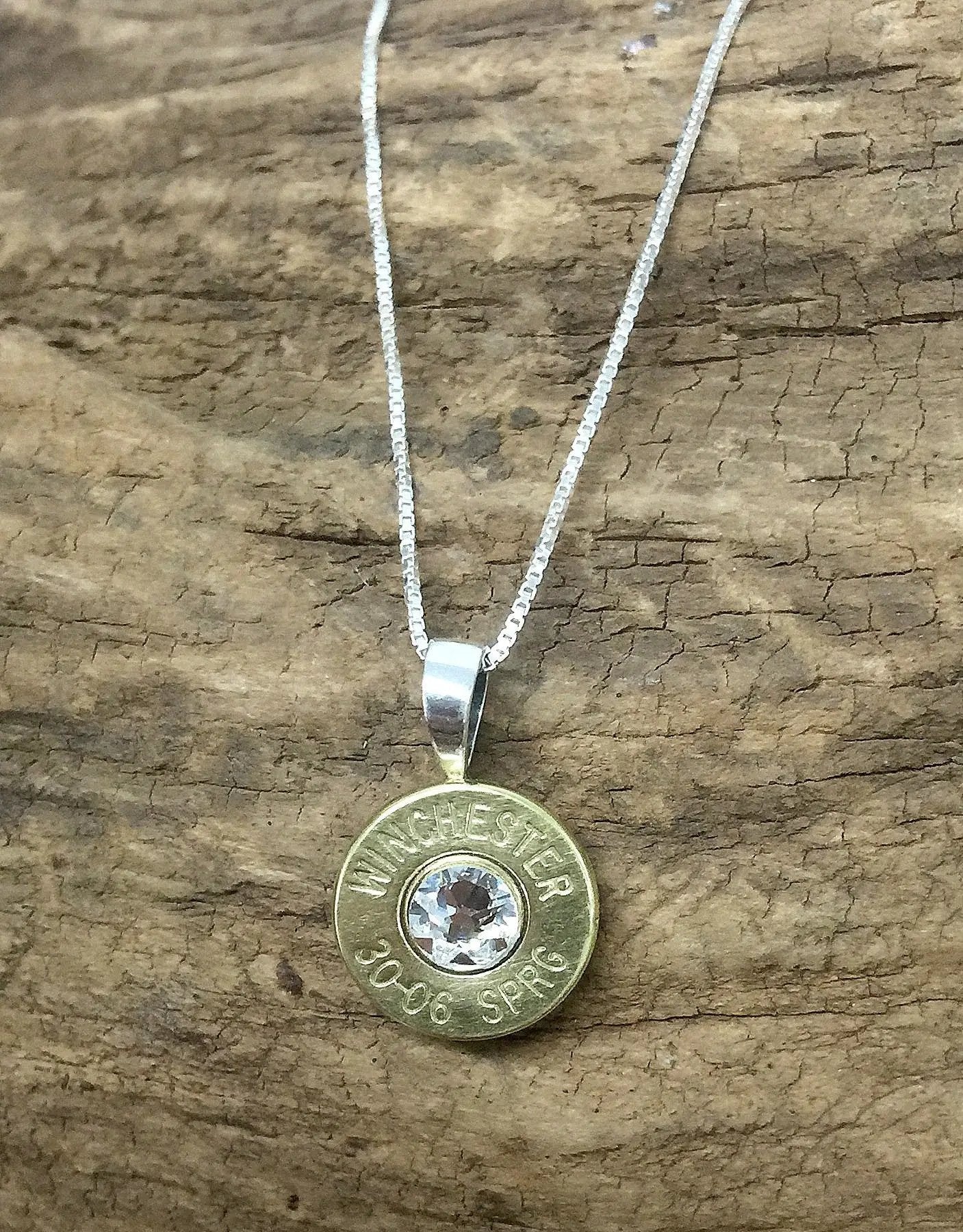 30-06 Sterling Silver Bullet Head Necklace