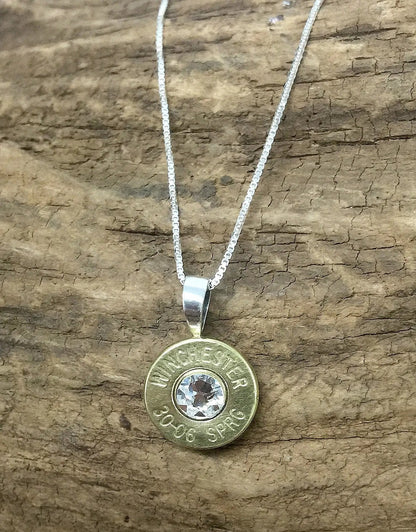 30-06 Sterling Silver Bullet Head Necklace