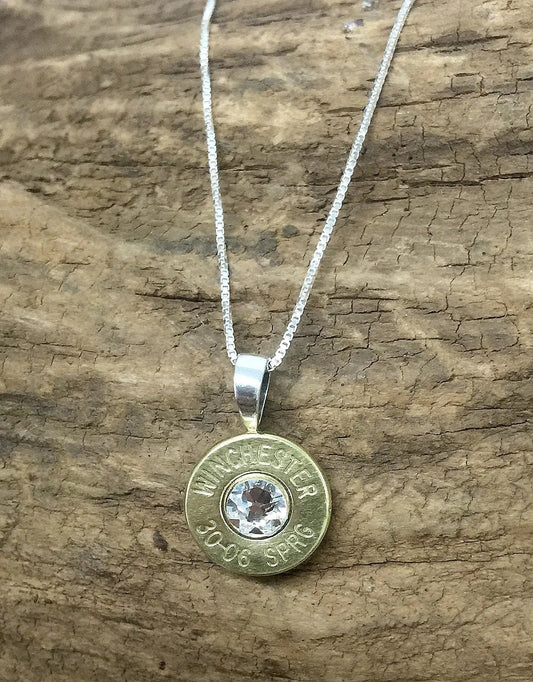 30-06 Sterling Silver Bullet Head Necklace