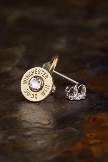 30-30 Bullet Head Stud Earrings