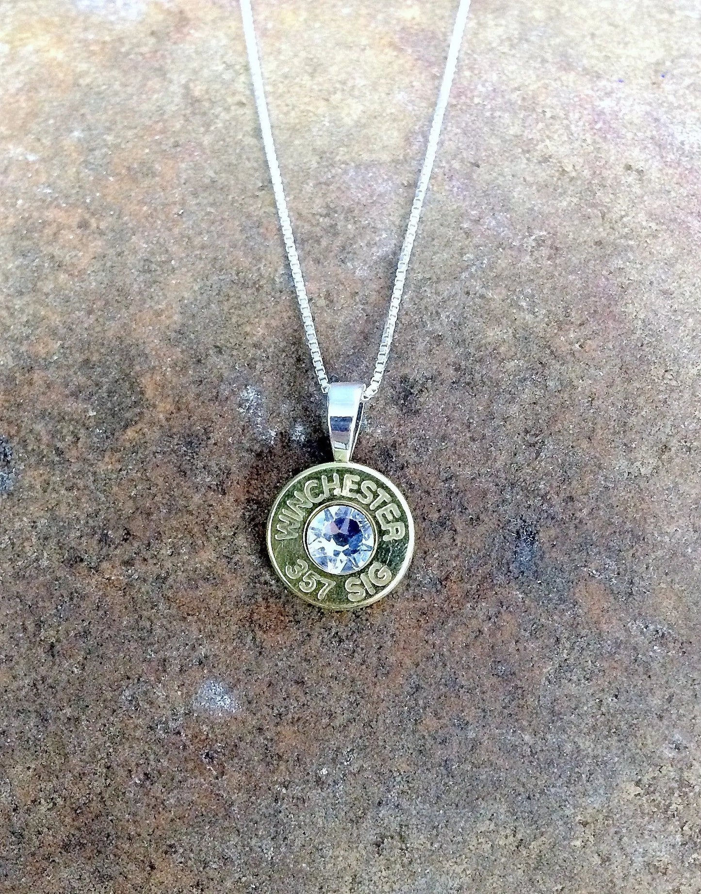 357 Sig Sterling Silver Bullet Head Necklace