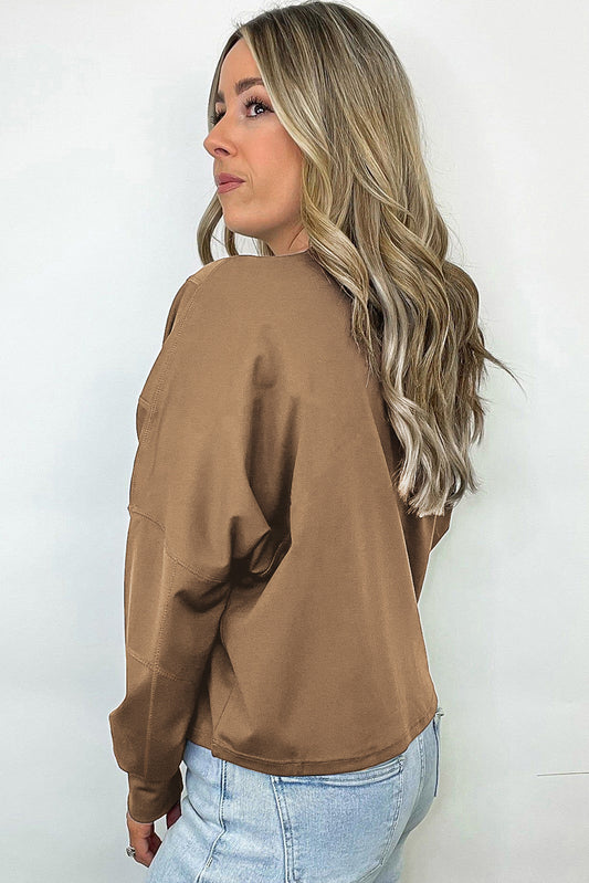 Exposed Seam Pullover Sweatshirt