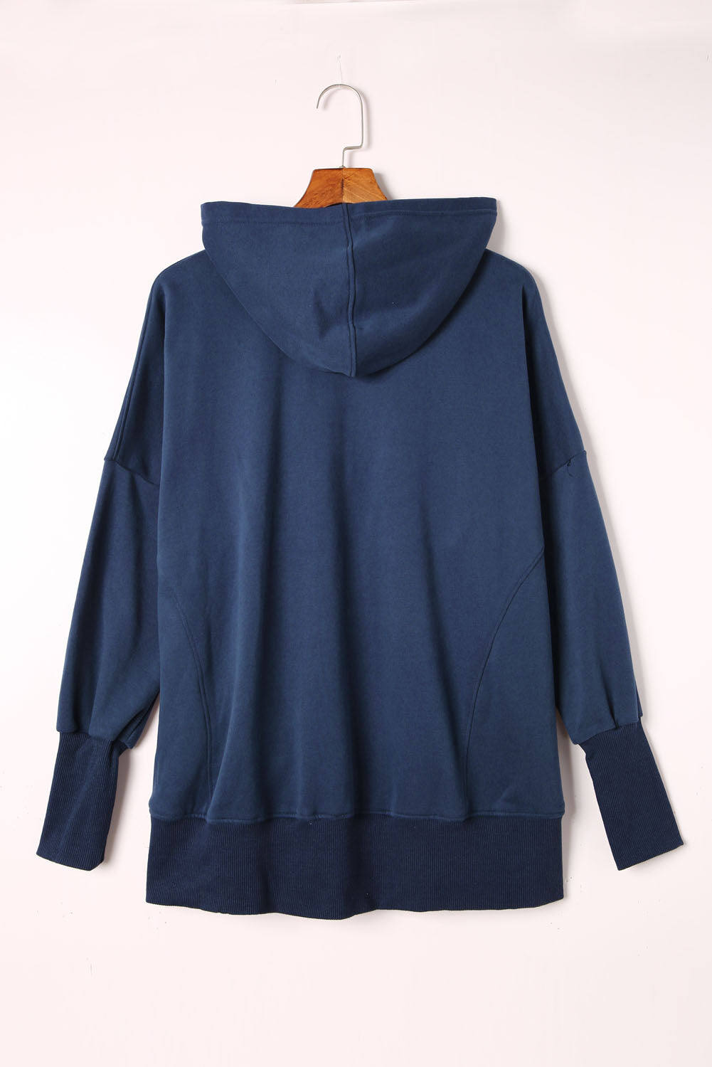 Orange Snap Button Long Sleeve Oversized Hoodie