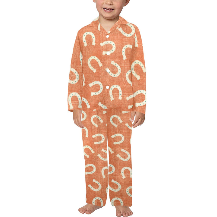 Rust Horseshoe Boy's Western Pajama Set