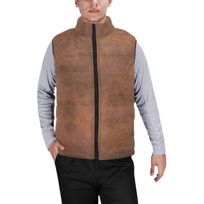 Cowboy in Desert Men's Puffy Vest