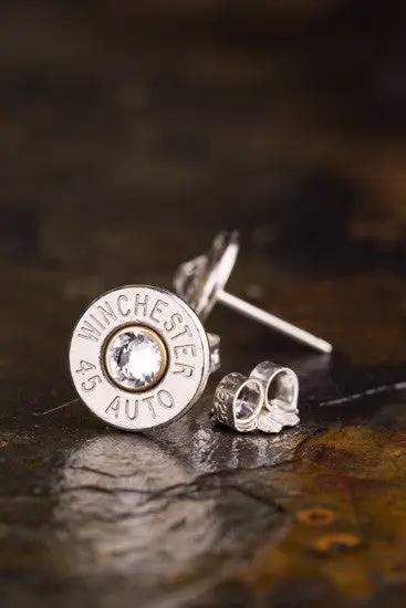 45 Auto Bullet Head Stud Earrings
