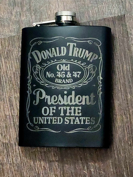 Trump Engraved Flask