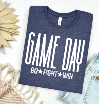 Game Day Go Fight Win Graphic T-Shirt- Adult Sizes