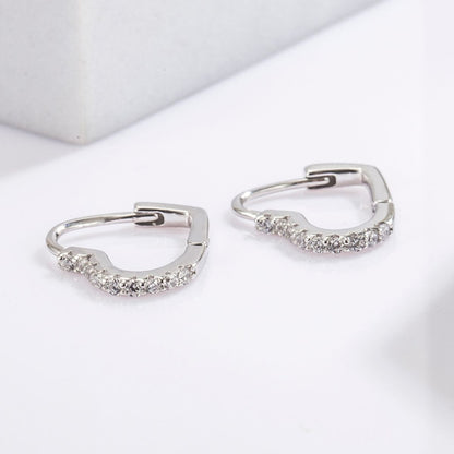 925 Serling Silver Zircon Heart Shape Earrings