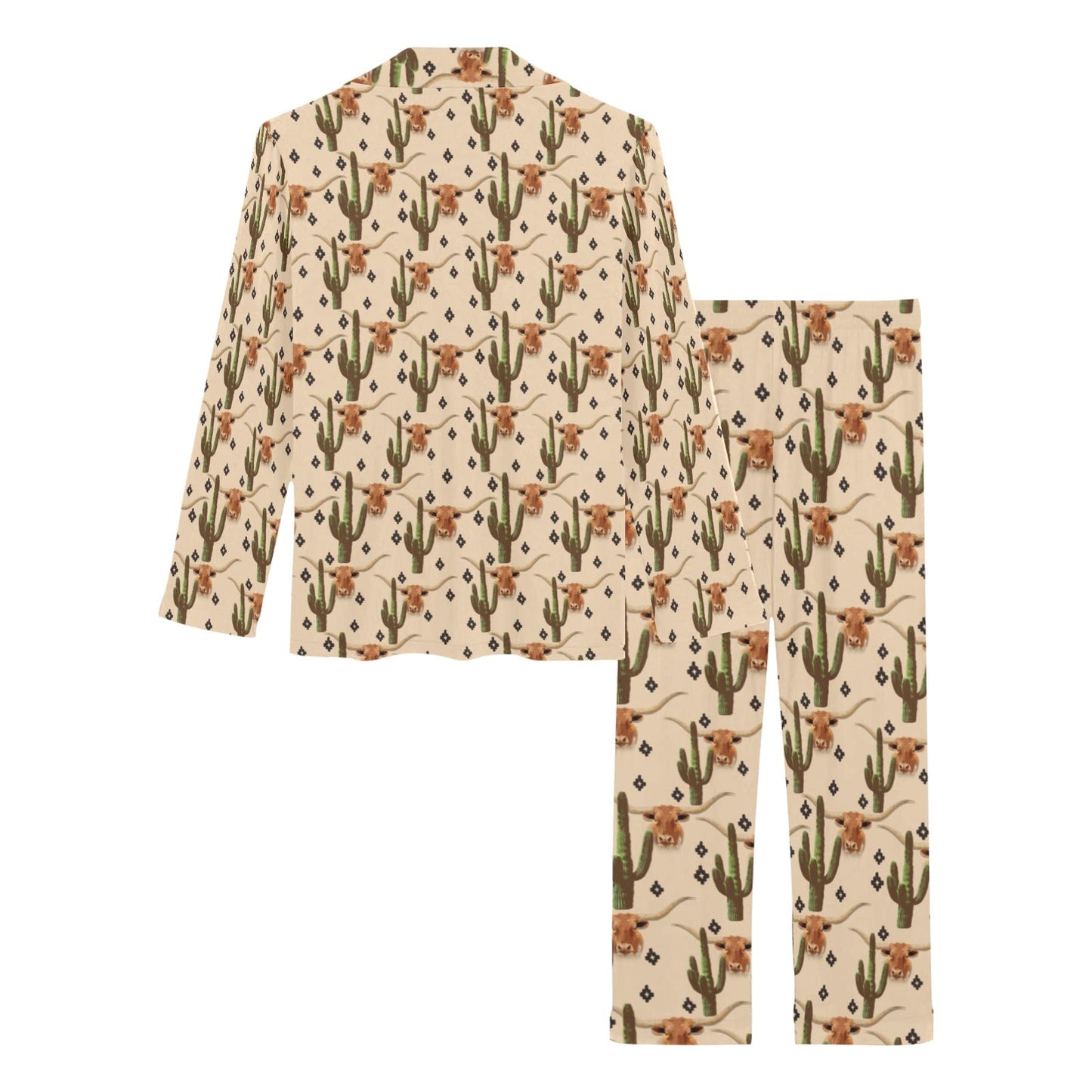 Longhorn Cactus Women's Western Pajama Set