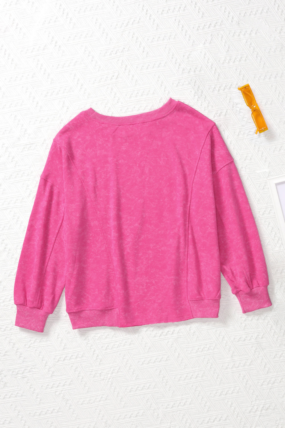 Blank Sweatshirt - Rosy Distressed Casual Loose Pullover Sweatshirt Customized