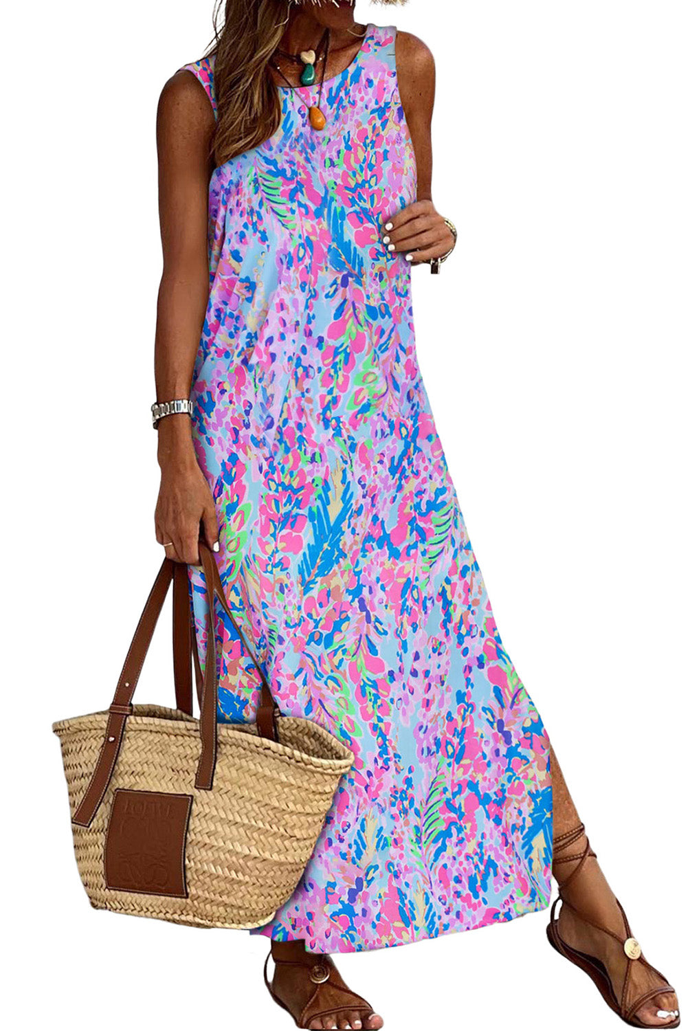 cpurple fluorescent maxi dress