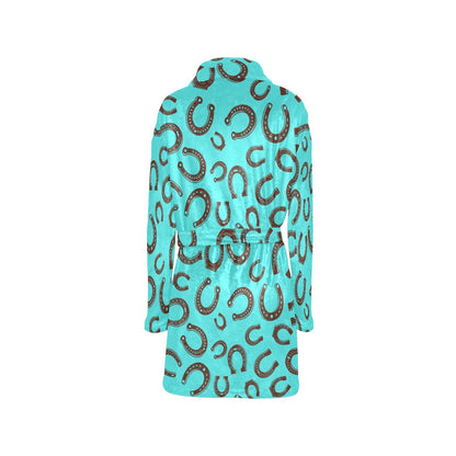 Turquoise Horseshoe Women's Western Bath Robe