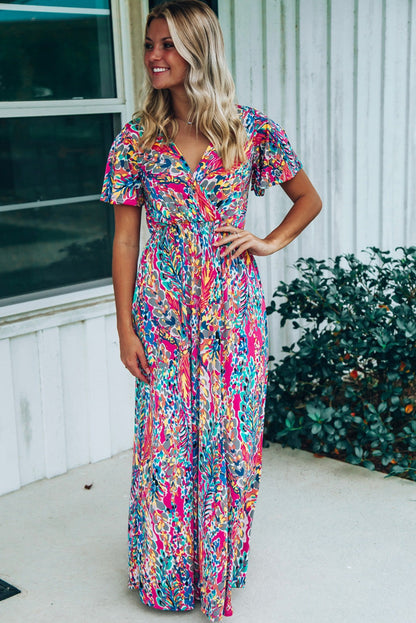 Rose Boho Abstract Print Wrap