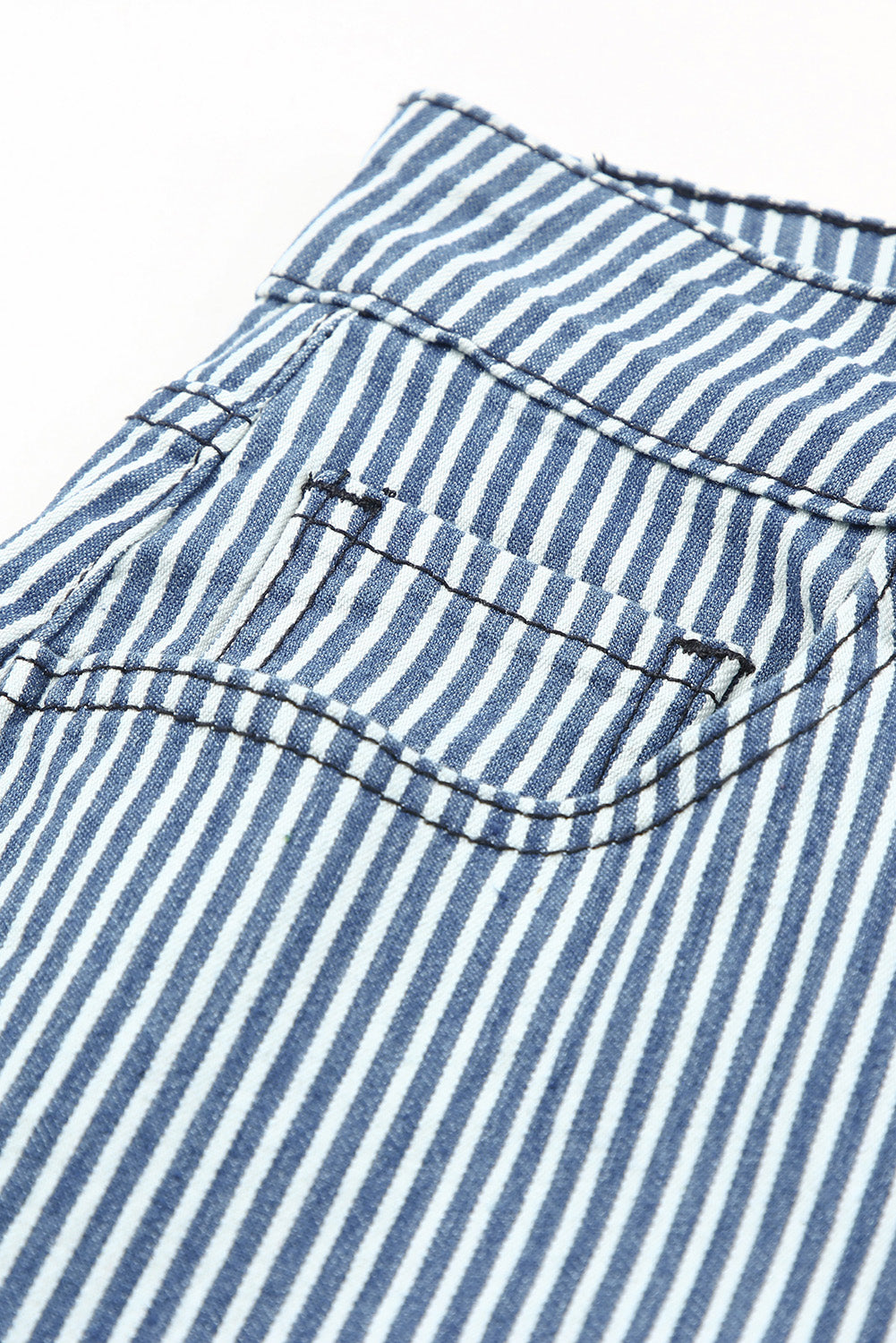 Light Blue Stripe Casual Mid Waist Bell Pants