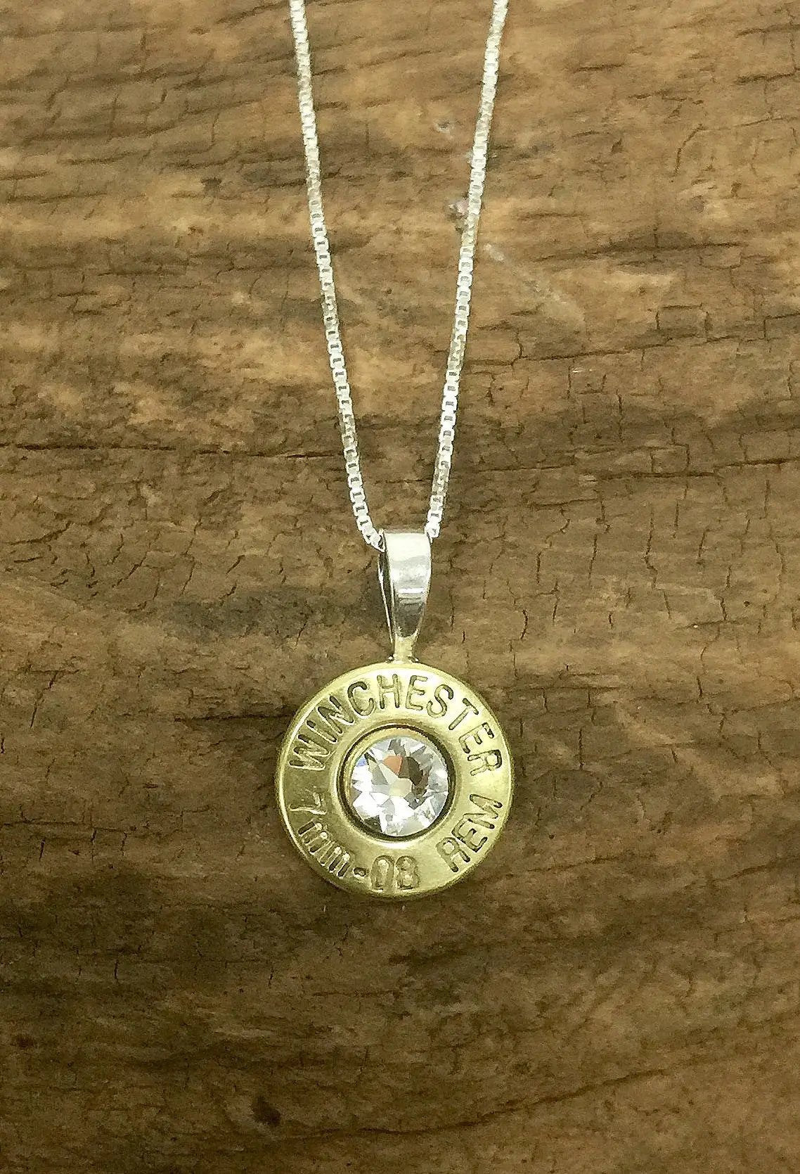 7mm-08 Sterling Silver Bullet Head Necklace