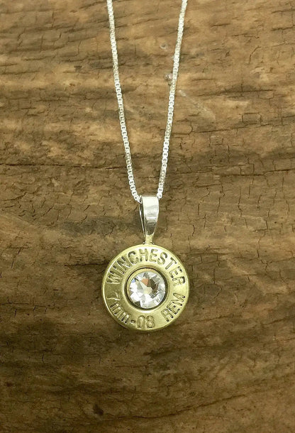 7mm-08 Sterling Silver Bullet Head Necklace