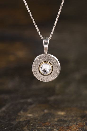 7mm-08 Sterling Silver Bullet Head Necklace