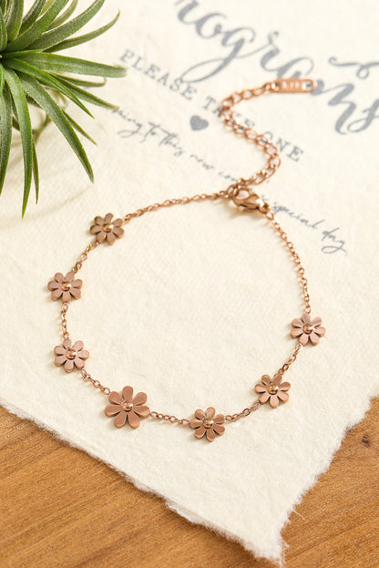 Gold Daisy Alloy Adjustable Bracelet