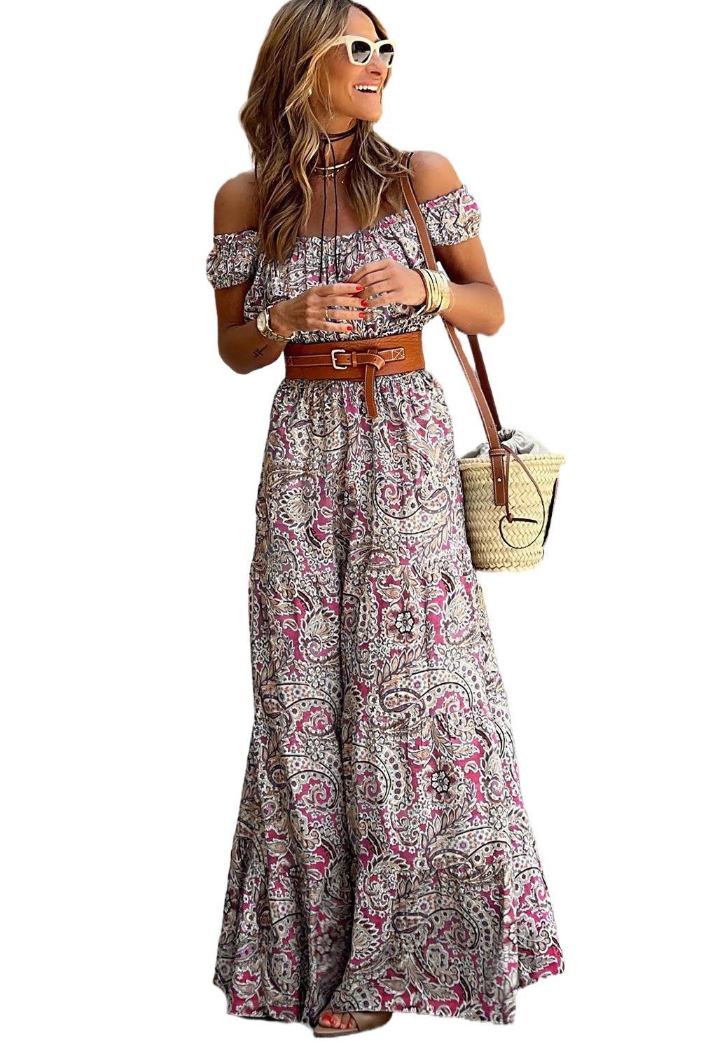 Pink Boho Paisley Print