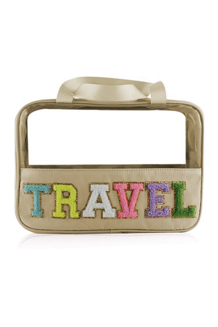 Parchment TRAVEL Letter Clear PVC Makeup Bag