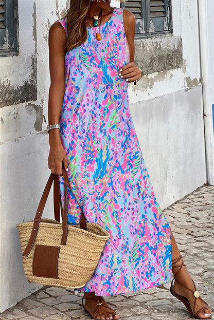 cpurple fluorescent maxi dress