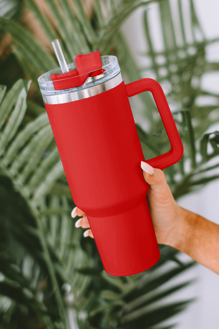 Gray 304 Stainless Steel Insulated Tumbler Mug With Straw