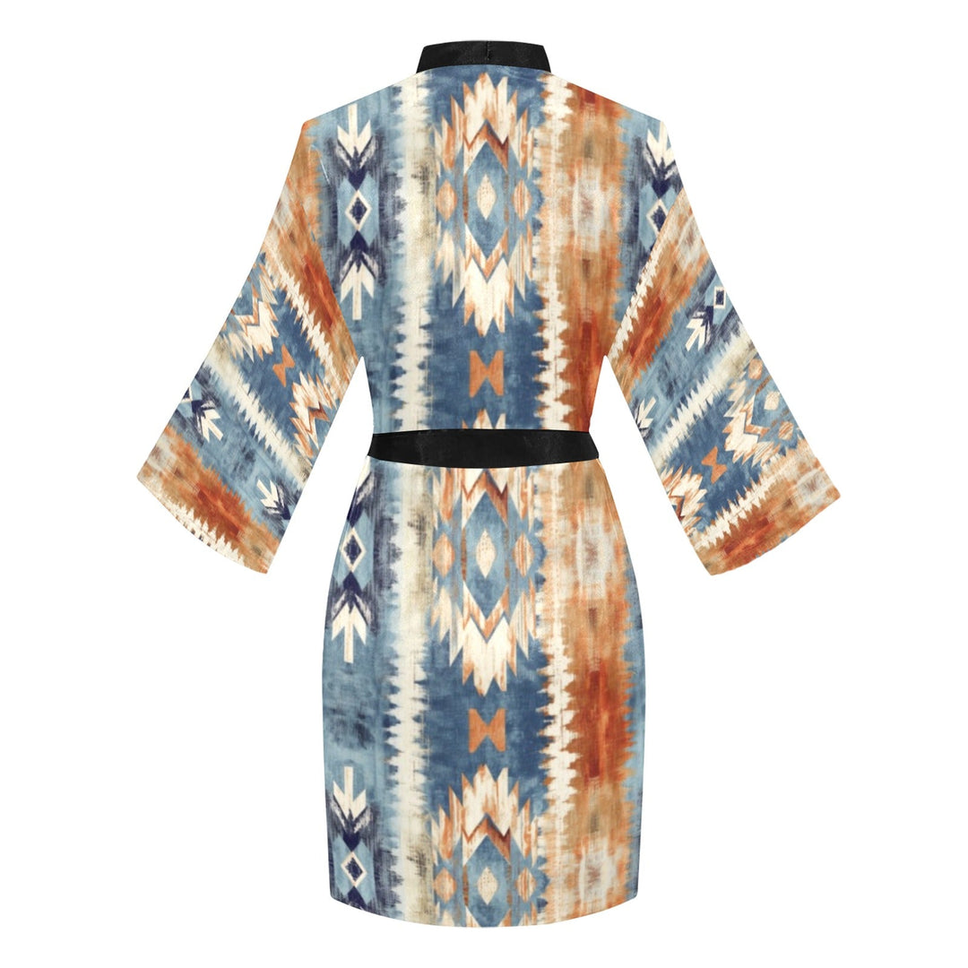 Blue Aztec Women's Lounge Kimono Robe