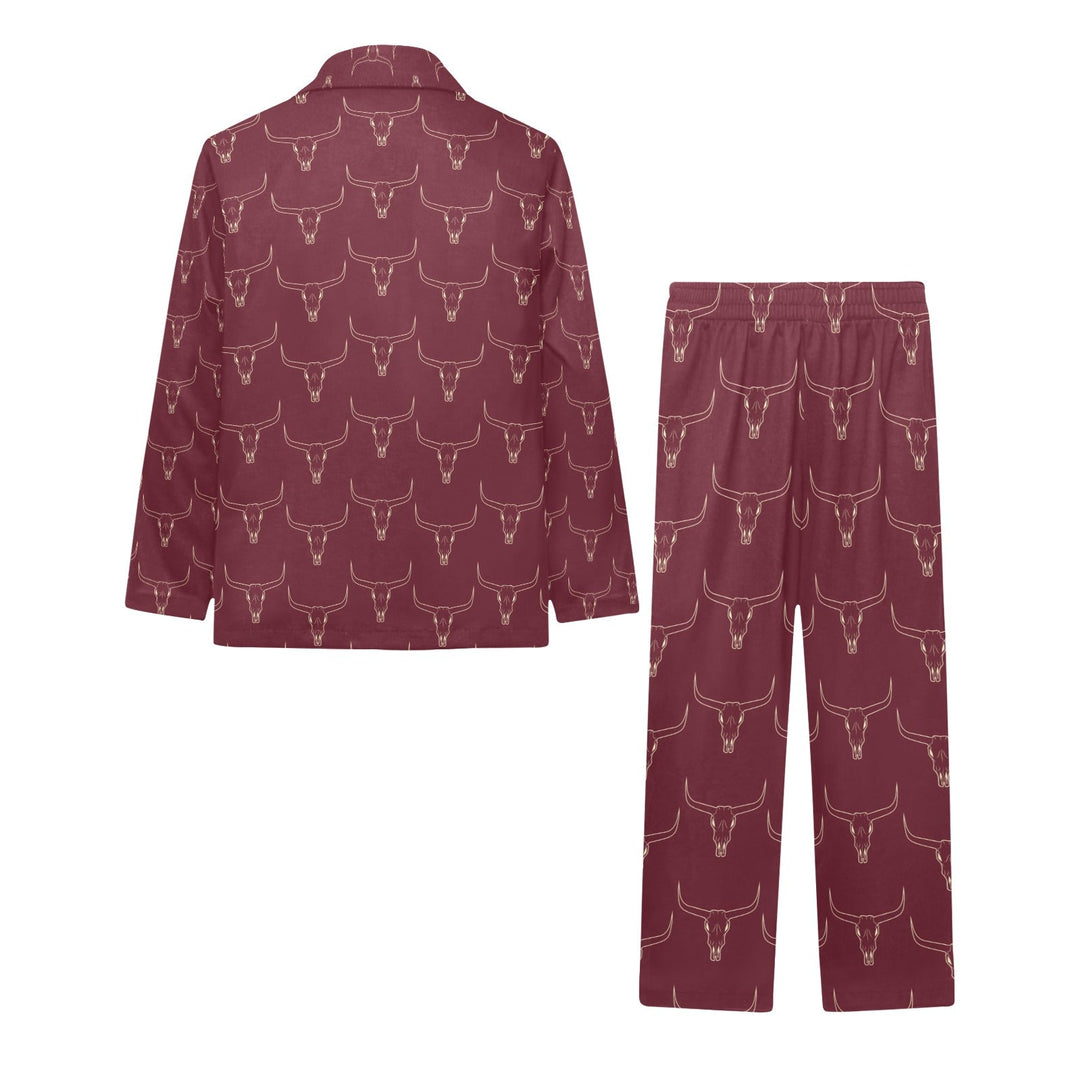 Burgandy Longhorn Boy's Western Pajama Set