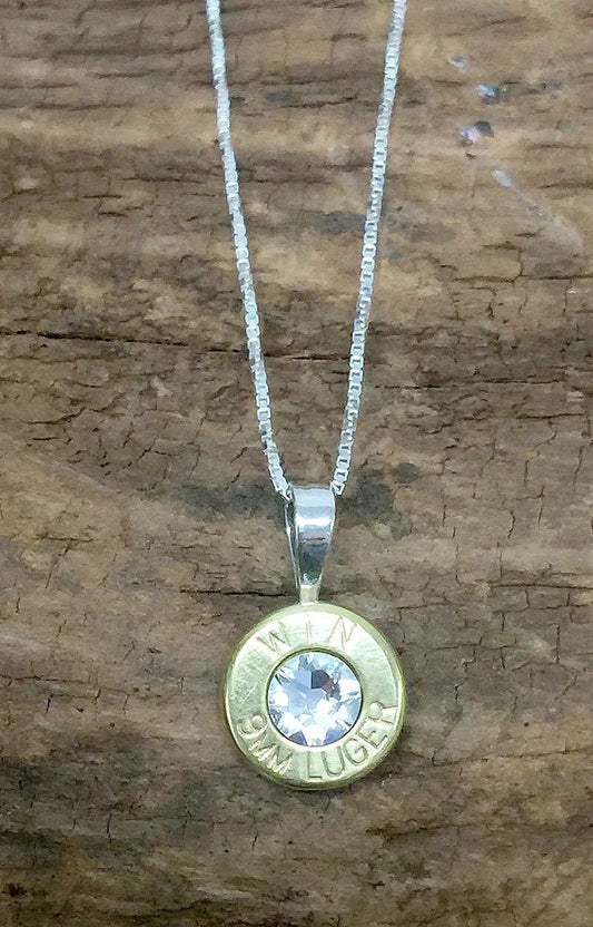 9mm Sterling Silver Bullet Head Necklace