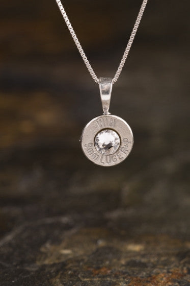 9mm Sterling Silver Bullet Head Necklace
