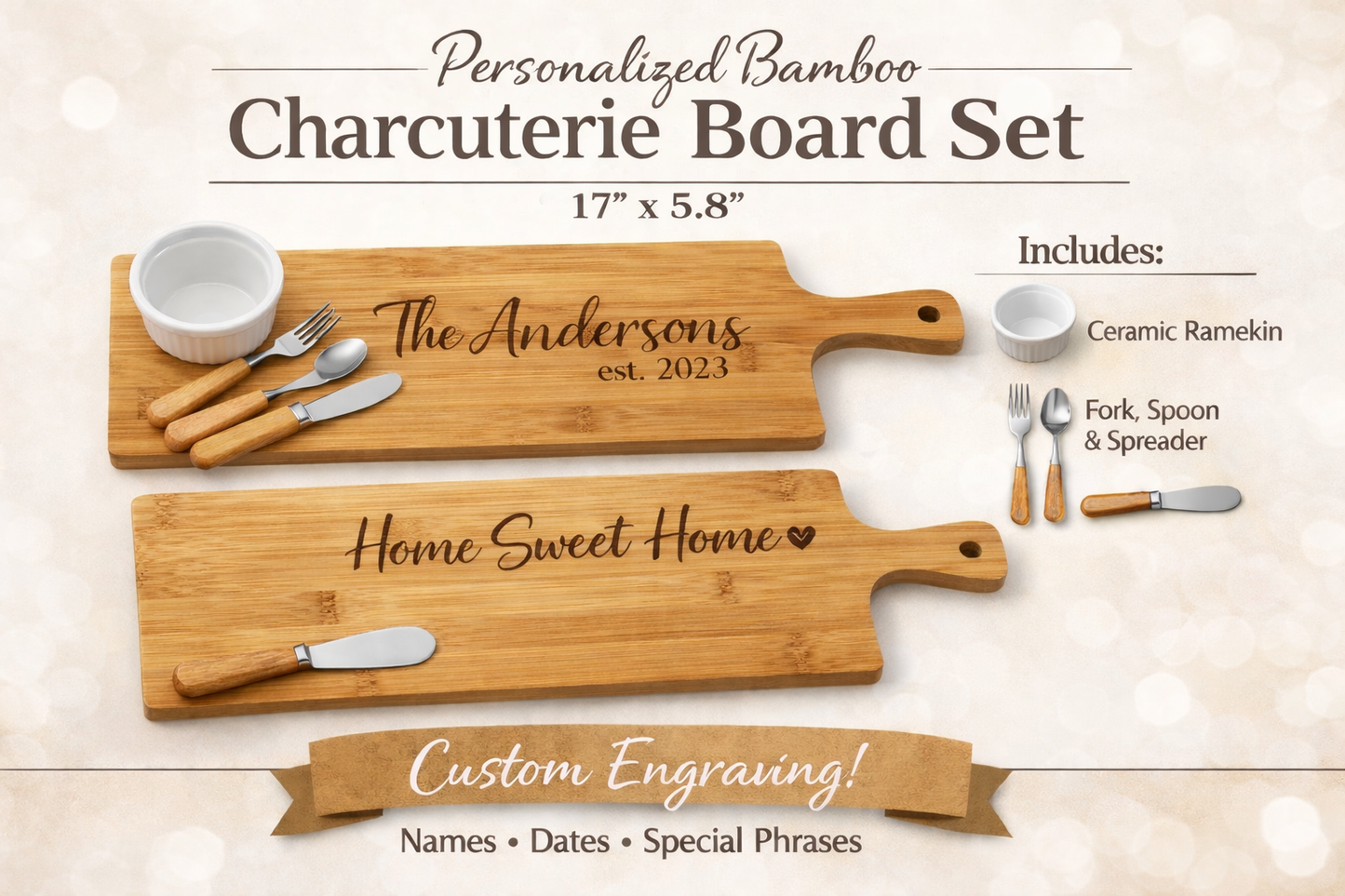 Personalized Charcuterie Board Gift Sets