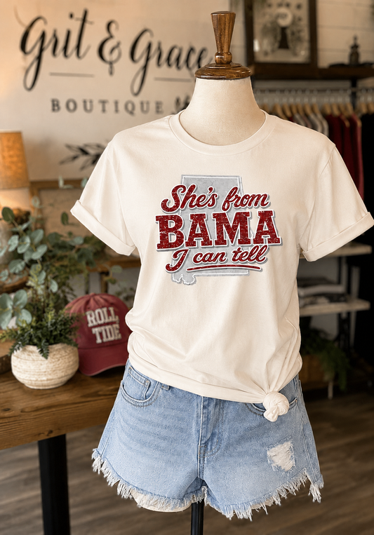 She's From Bama I Can Tell Graphic Tee
