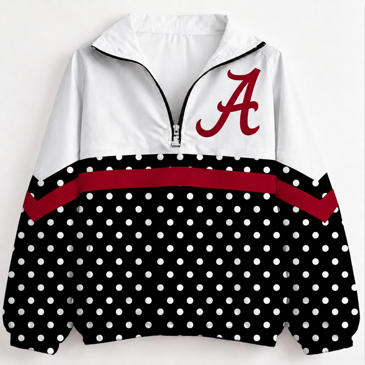 Alabama Pullover - Crimson and White Colorblock