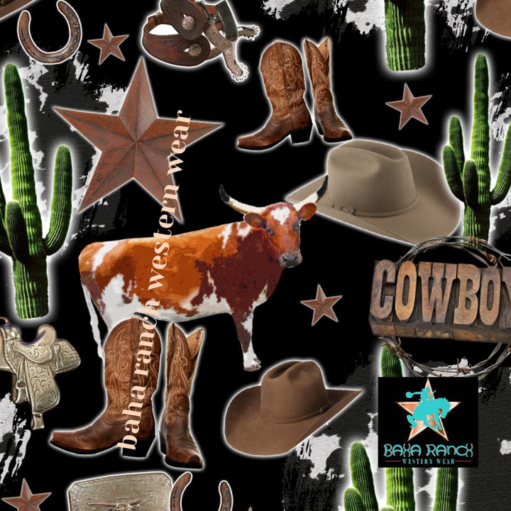 Yeehaw Cowboy Collage Bikini