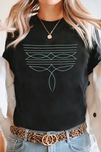 Boot Stitch Embroidered T-Shirt