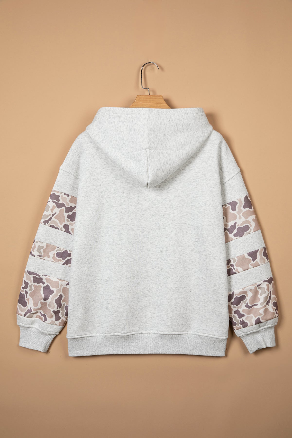 Back view of camo sleeve hoodie