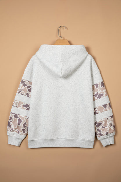 Back view of camo sleeve hoodie